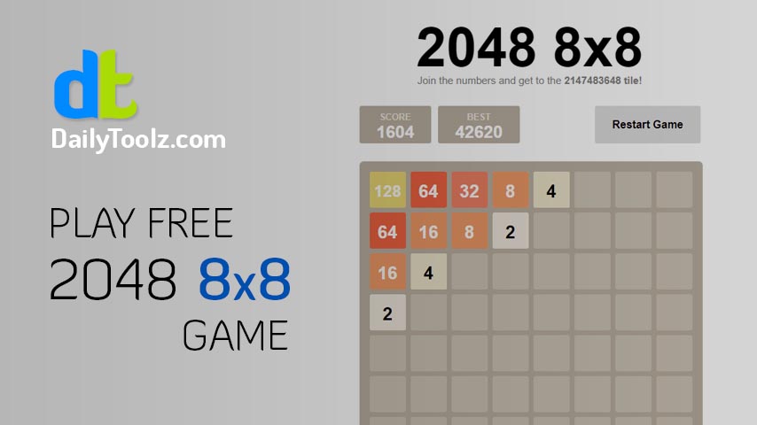 Playing 2048 8x8 but only +1 